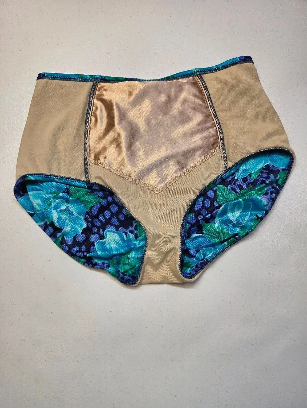 Vintage Blue Floral Underwire High-Waist Bikini Swimsuit